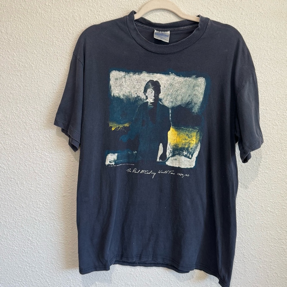 VTG The Paul McCartney World Tour 1989/90 Concert Black T-Shirt XL Single Stitch